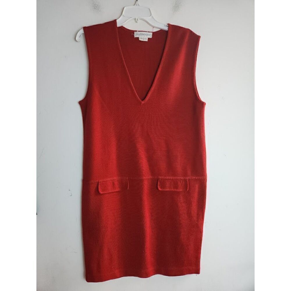 Outlander Women Red Sleeveless A-Line Shift Wool Blend Knit Dress size Medium